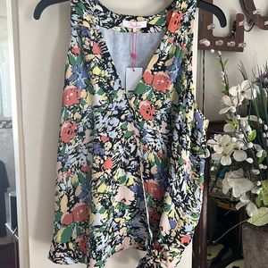 NEW Parker silk floral wrap top size medium